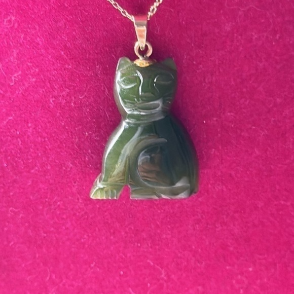 14k real solid gold jade lucky cat‎ - Picture 6 of 14